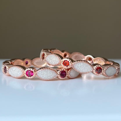 Custom Full of Love Birthstone Band | Breastmilk Ring